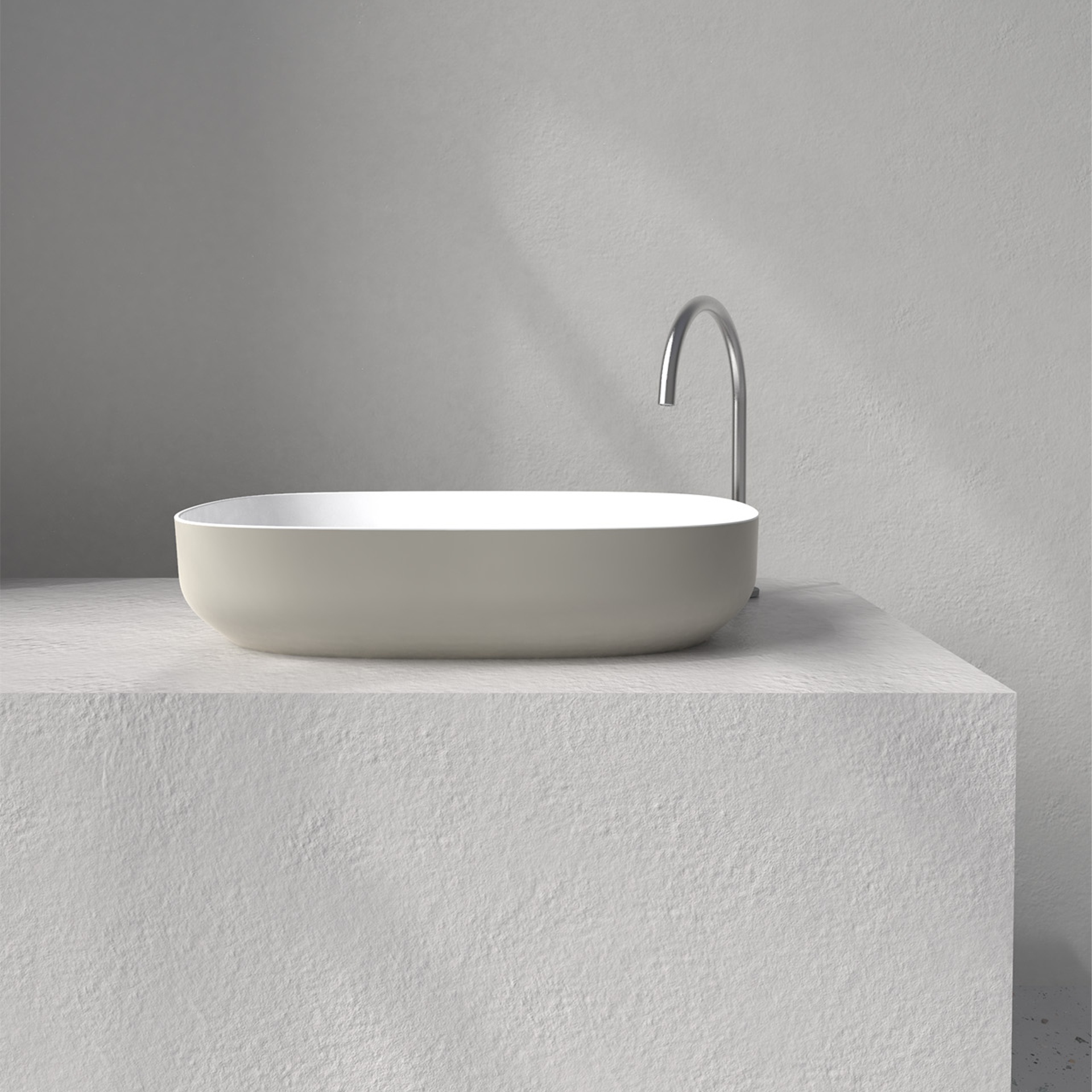 [STL5838-SNCS] Still oval Soft Touch (w580 x d380 x h125mm, NCS color)