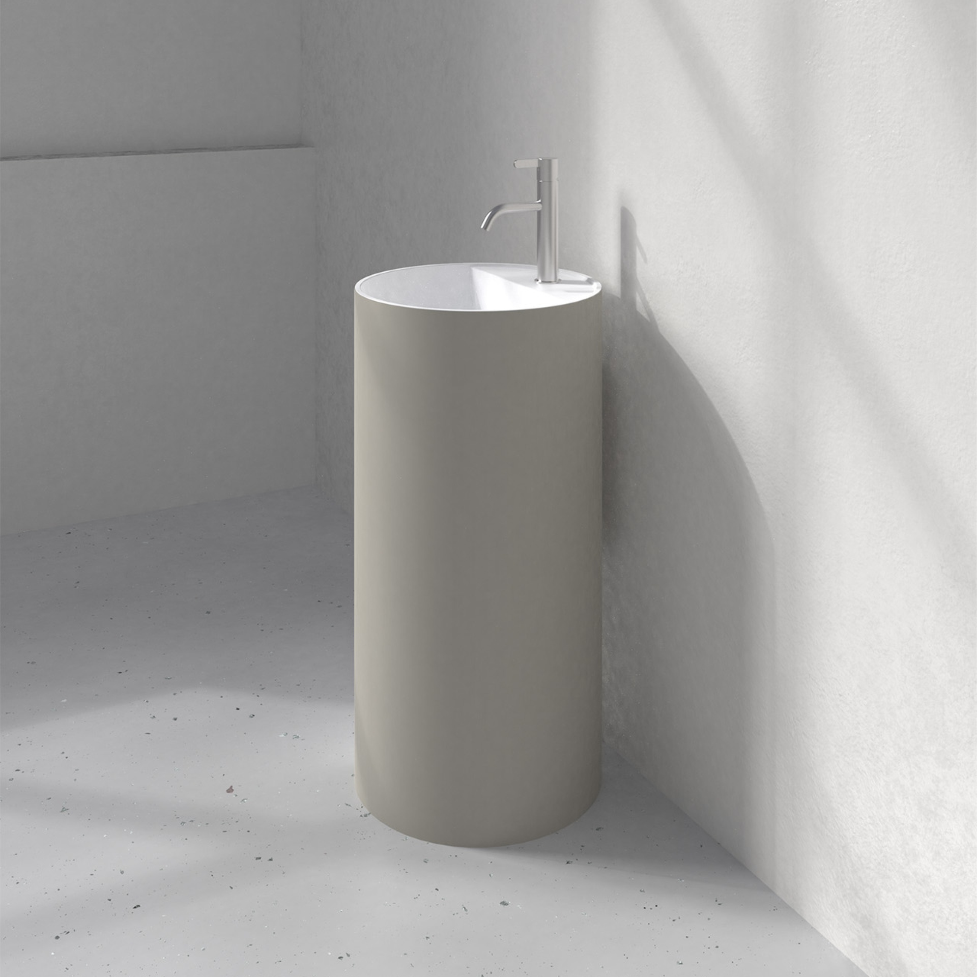 [POS12-SNCS] Pose round Soft Touch (siphon opening in back, with Ø35mm taphole, NCS color)