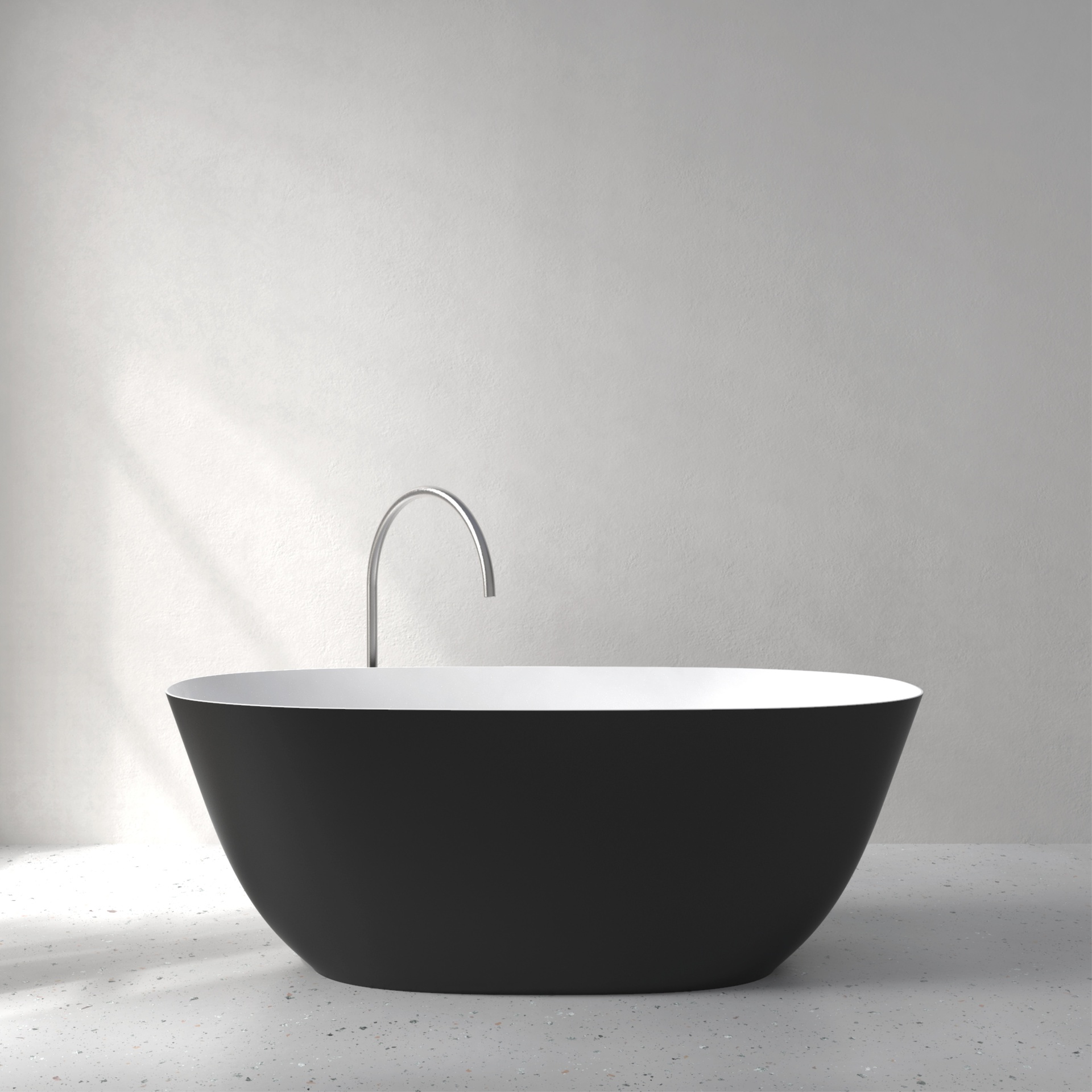 [FFI02-SDBLACK] Fine bath with Soft Touch (w1600 x d700 x h580mm, Deep Black)