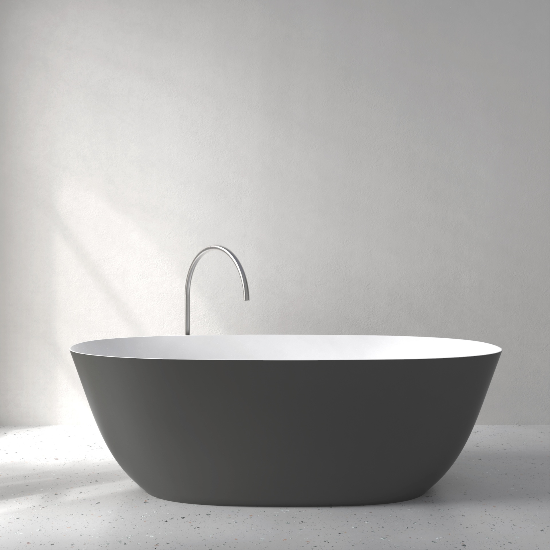 [FFI04-SAGREY] Fine bath with Soft Touch (w1800 x d800 x h580mm, Anthracite Grey)