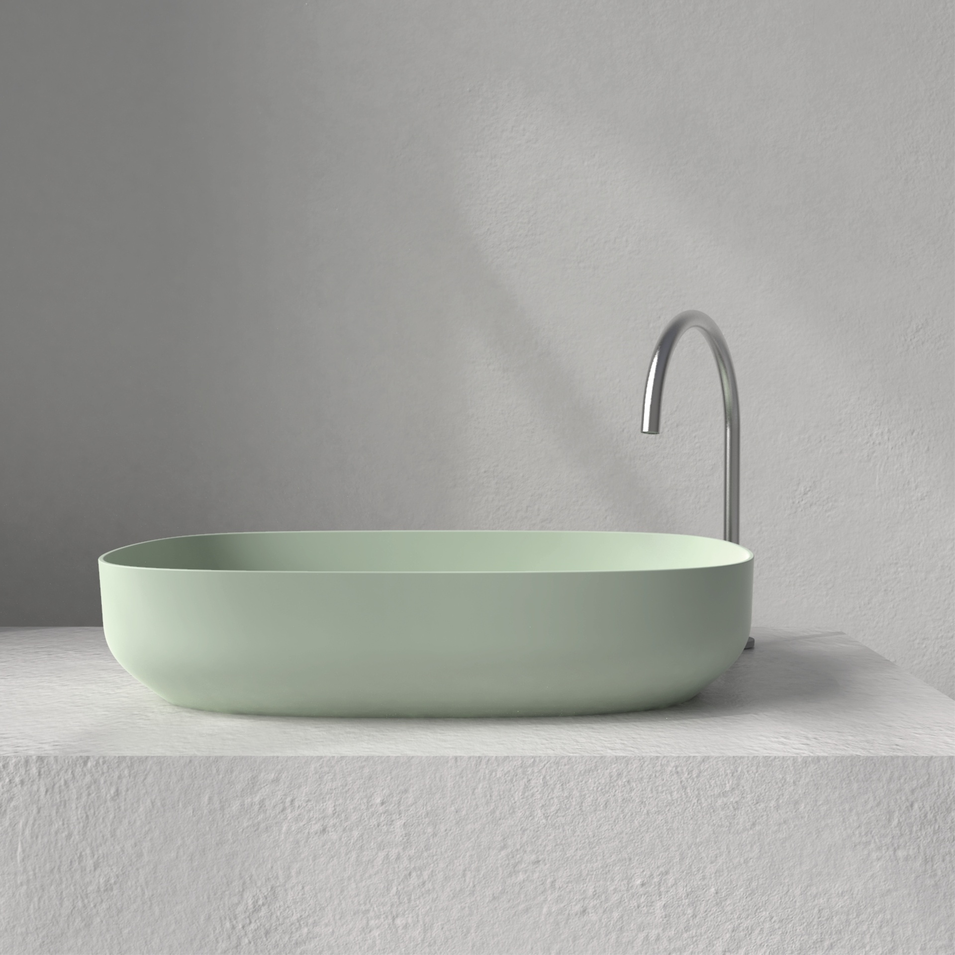 [STL5838-PRAL] Still oval Palette (w580 x d380 x h125mm, RAL color)